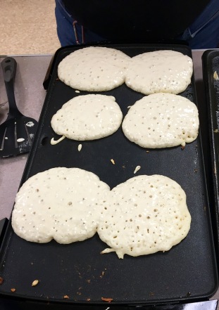Pancakes bubbling away!